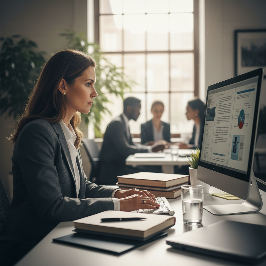Advocate team member at desk