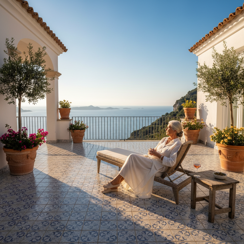 Sofia Marchetti, Italian villa owner, sophisticated woman with warm smile