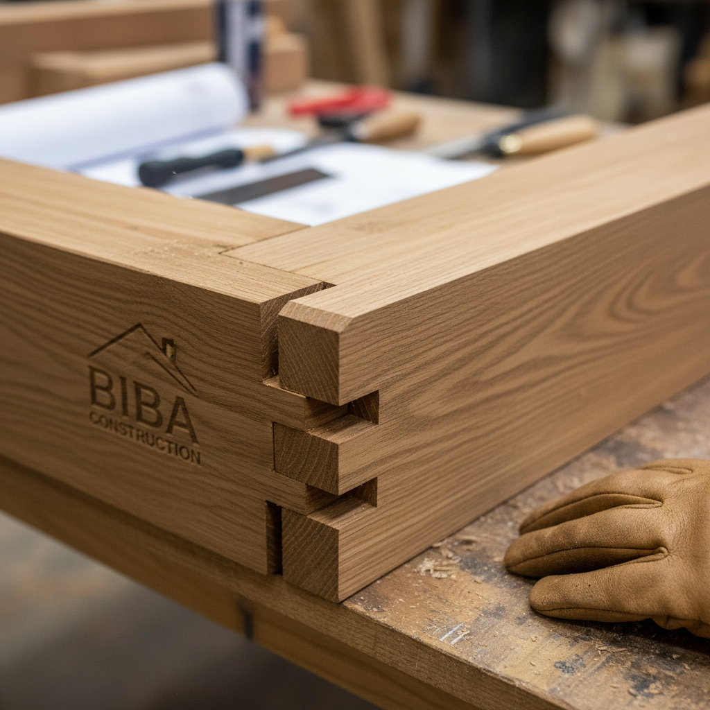Biba Construction attention to detail close-up carpentry work, timber edge and joinery precision