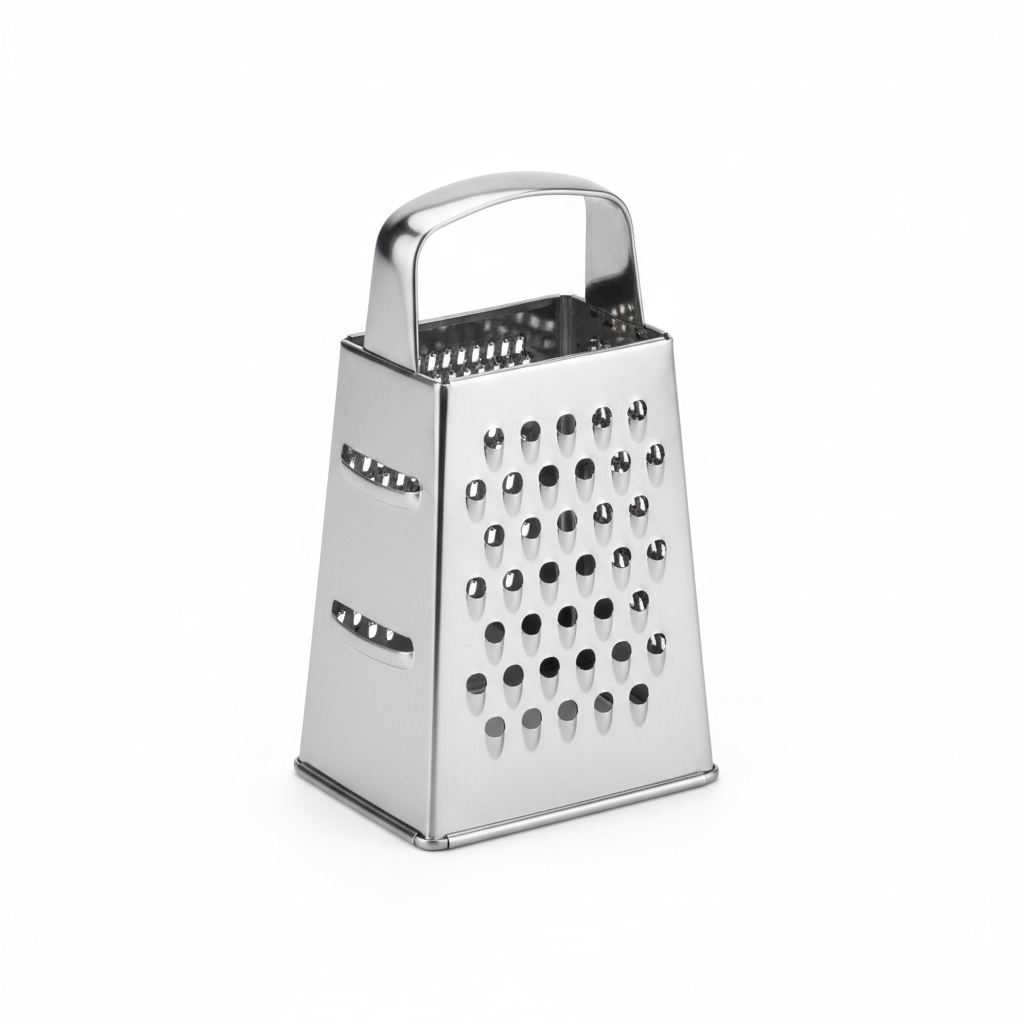 Small stainless steel mini cheese grater with handle