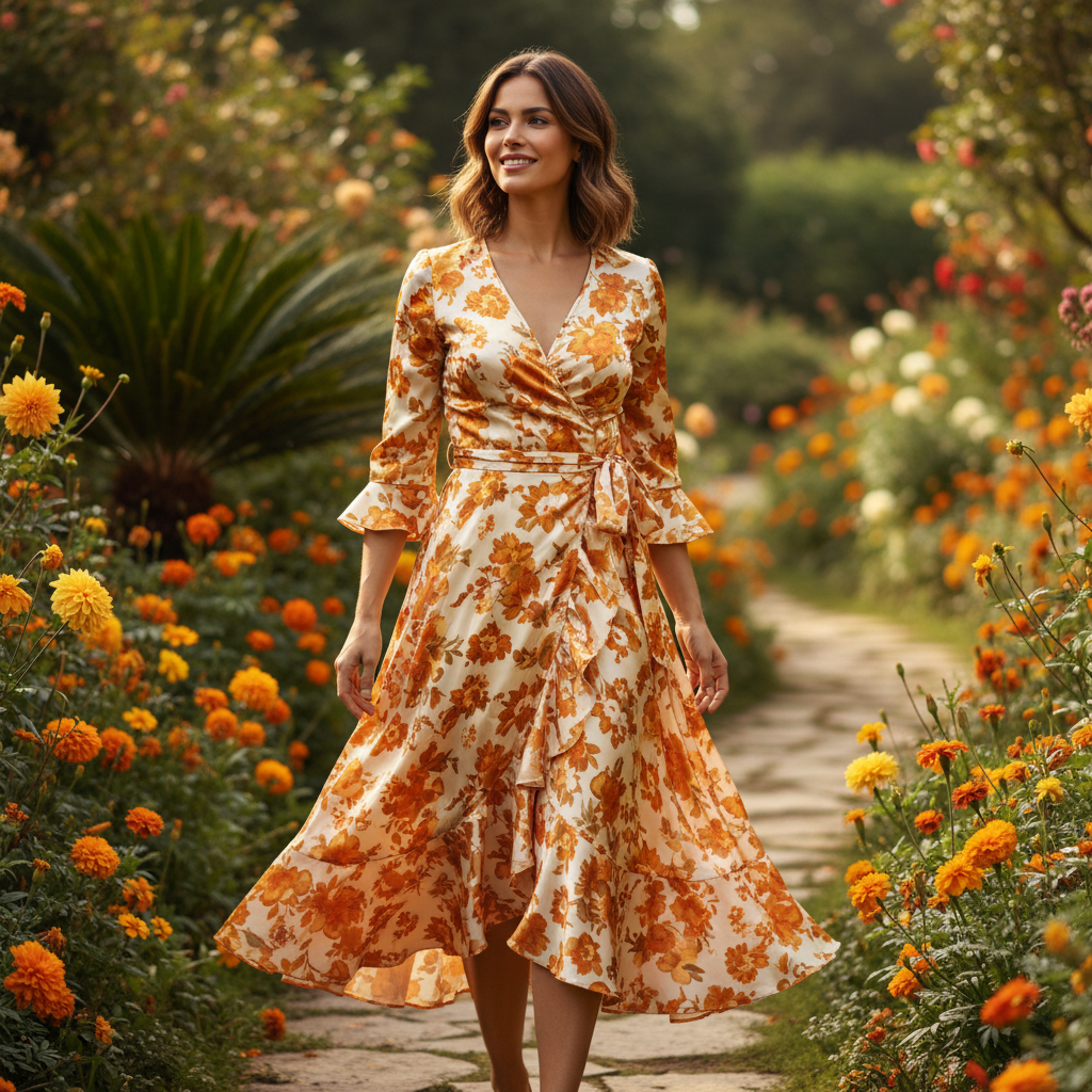H&M Floral Wrap Midi Dress — H&M product