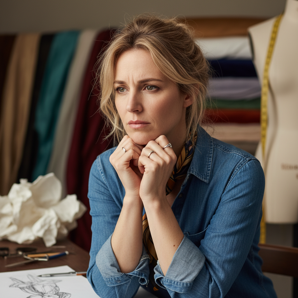 Portrait of fashion designer in studio