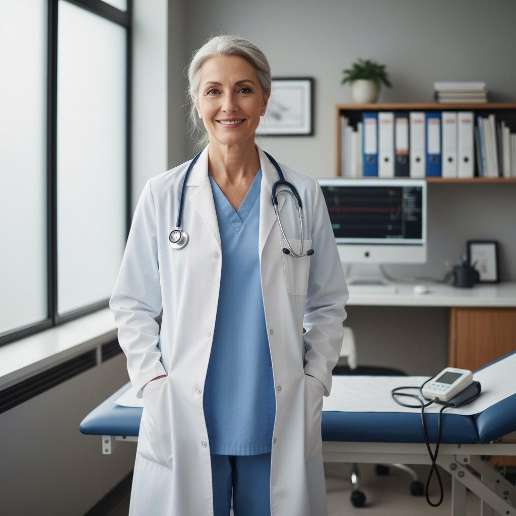 Dr. Sheeba Goel MBBS in professional attire at her clinic in Bengaluru
