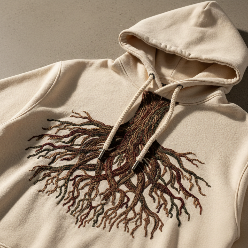 Dusty rose oversized hoodie on white background, soft warm product photography