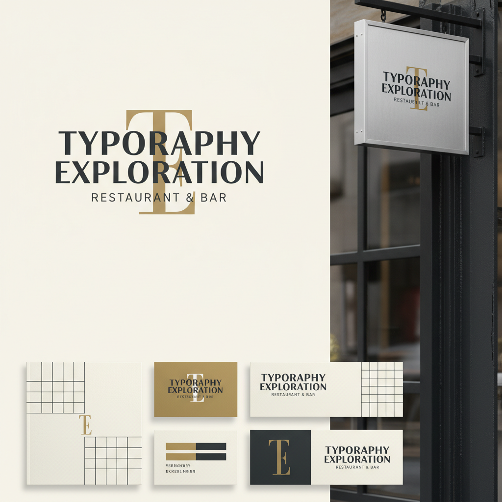 Typography exploration for restaurant wordmark and menu system