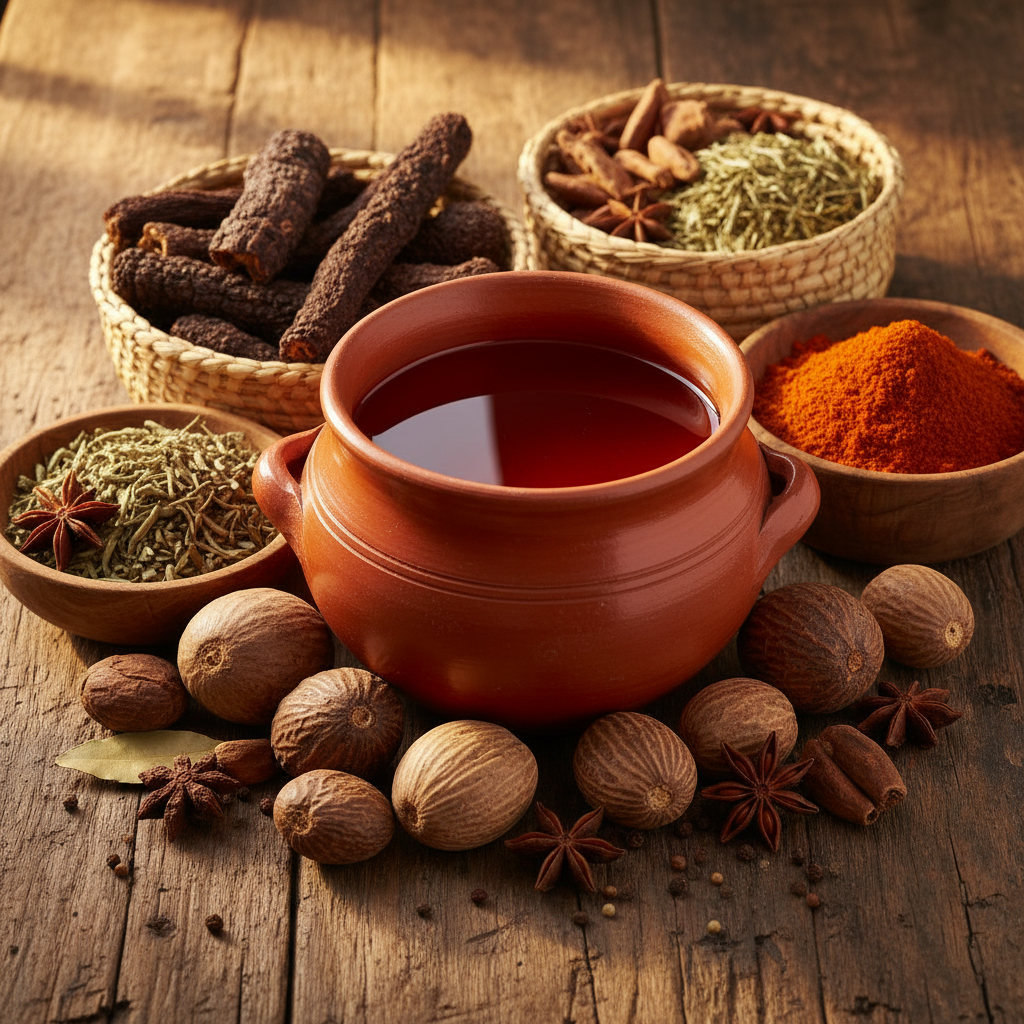 Red palm oil in glass container showing natural orange color
