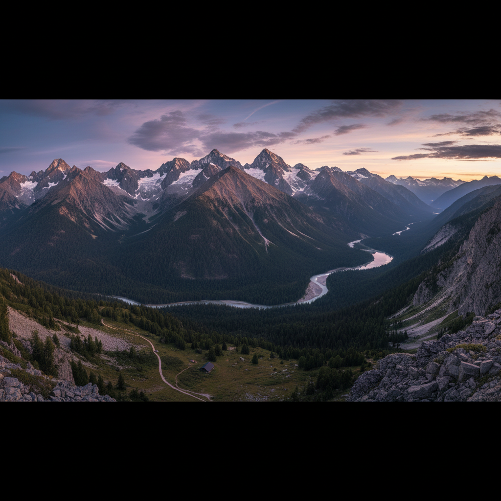 Mountain landscape panorama used as profile cover photo