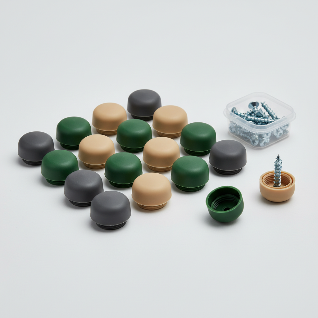 UV-resistant silicone screw caps for outdoor deck hardware