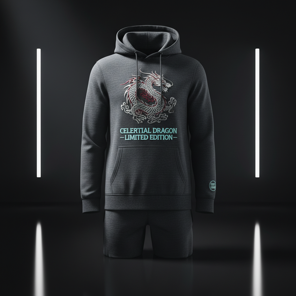 Exclusive limited edition streetwear piece, dark moody studio, collector item, premium quality fabric