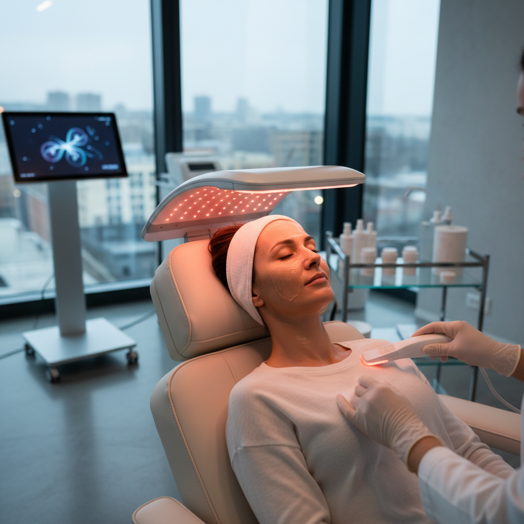 Advanced skincare facial treatment with glowing results