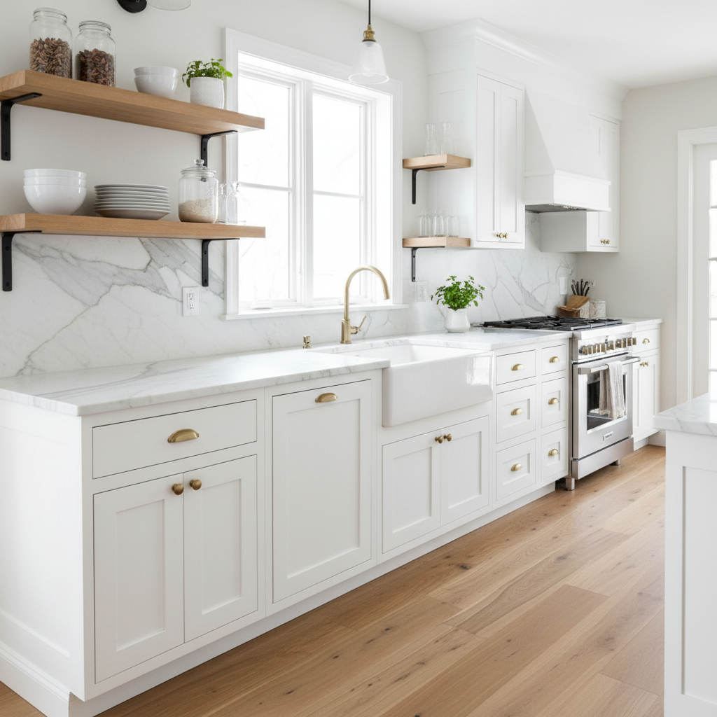 Custom kitchen cabinets with shaker doors and integrated appliances in a luxury Scottsdale kitchen