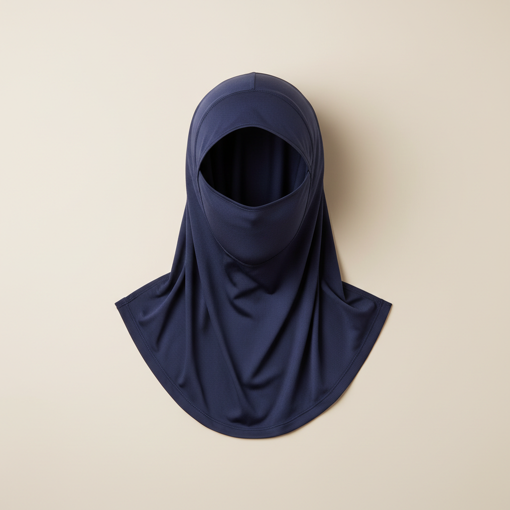 Performance sports hijab in moisture-wicking fabric for active women