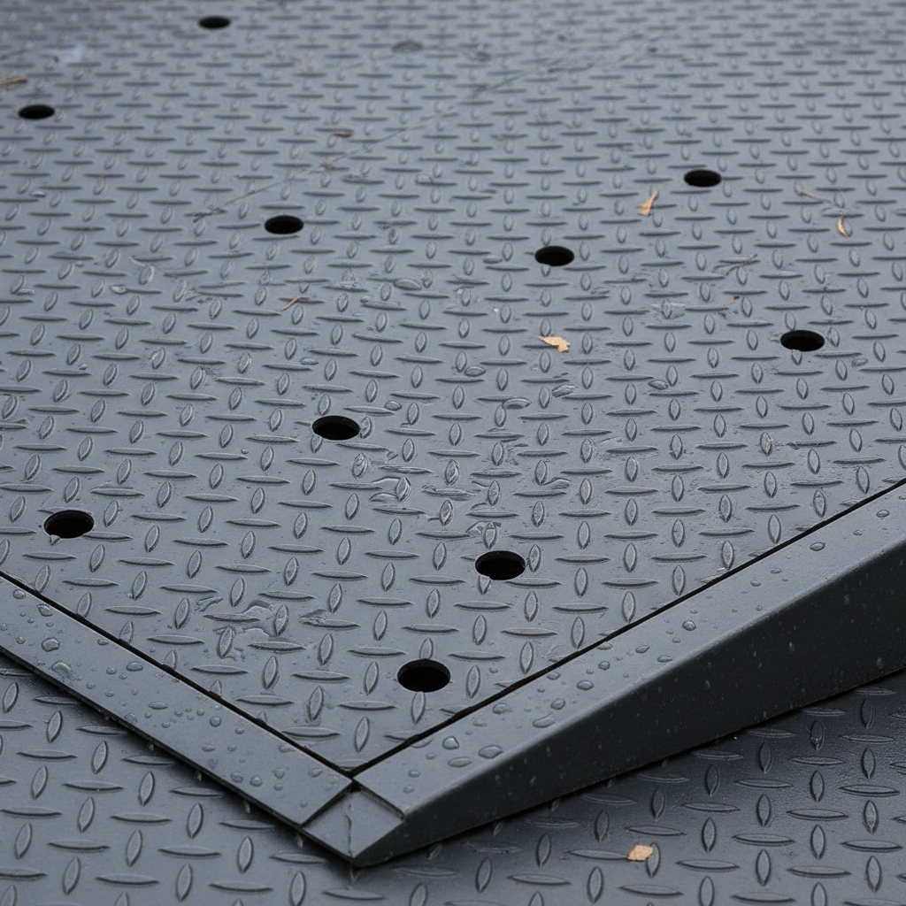 Close-up of a bridge deck surface with anti-skid coating applied, showing textured grip surface