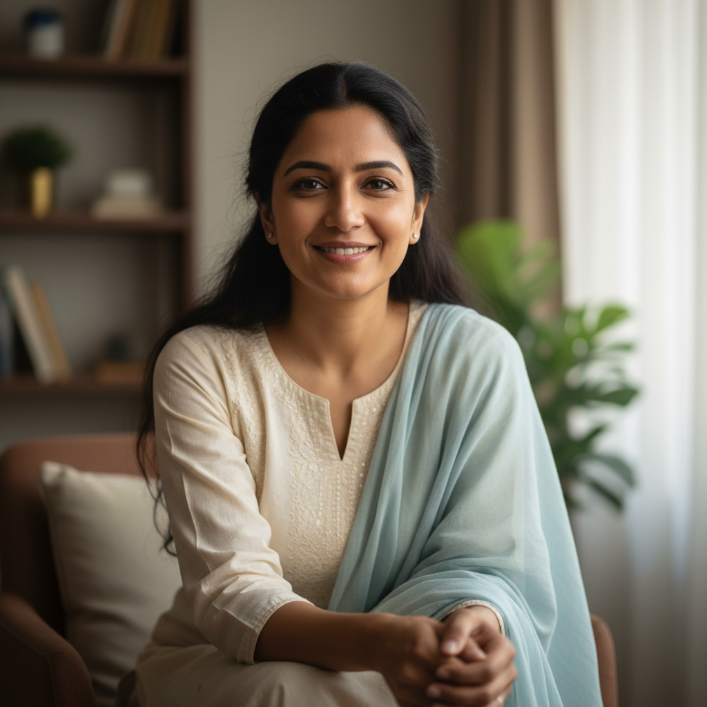Indian woman smiling, Priya Deshmukh customer from Nagpur