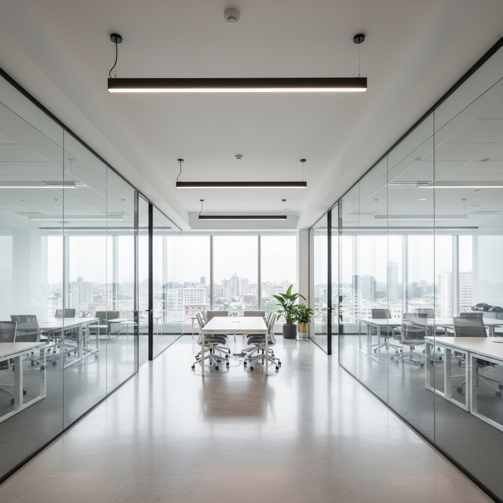 Modern commercial office space with glass walls in DLF Cyber City Gurgaon