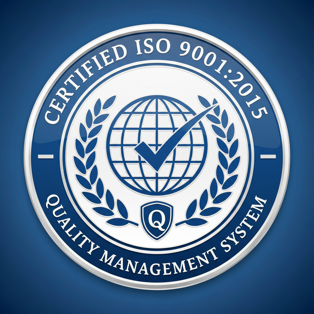 Quality management system implementation with ISO standards compliance and inspection procedures