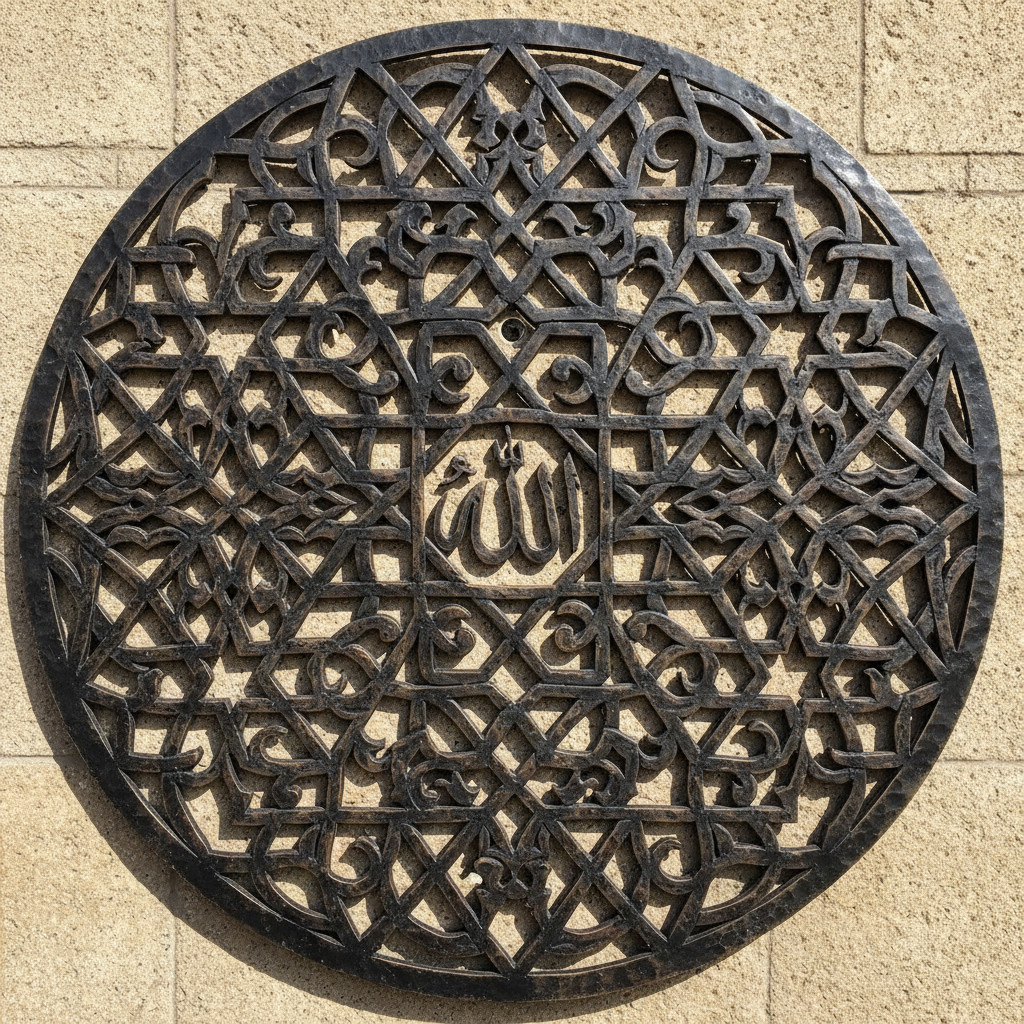 Cutting besi motif islami untuk masjid