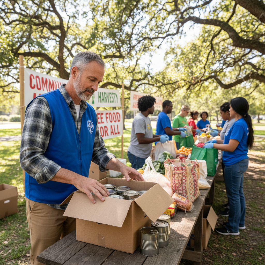 Block captain organizing food run