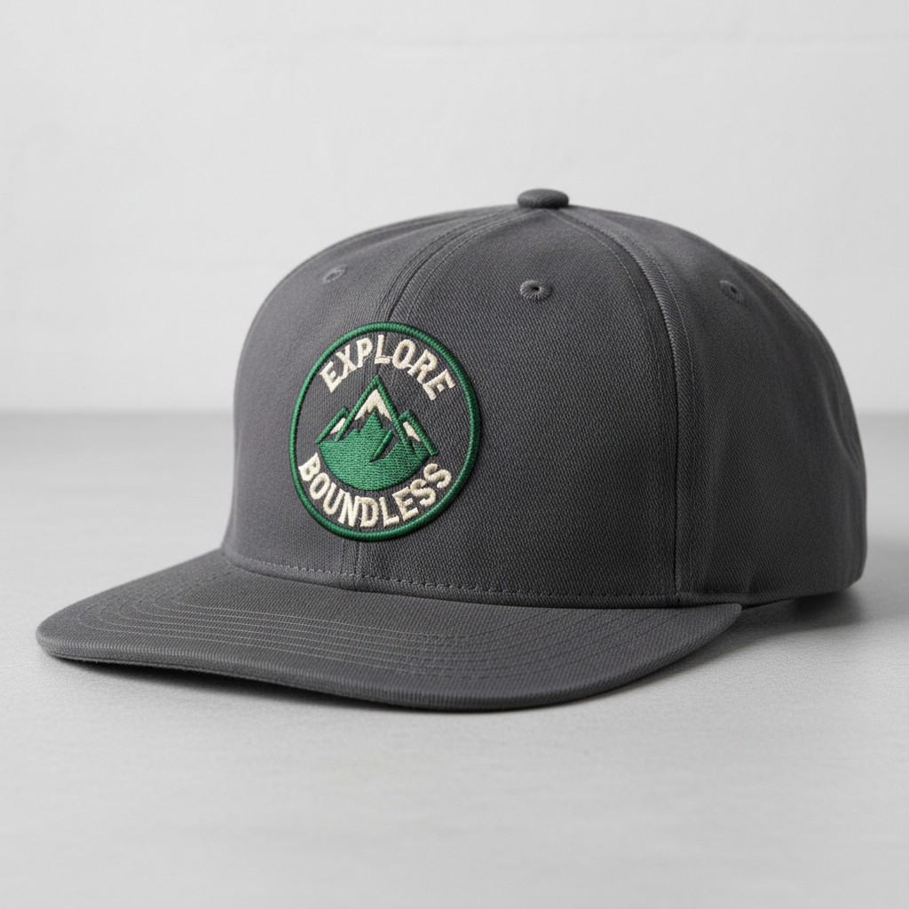 Block Letter Cap streetwear product on dark background
