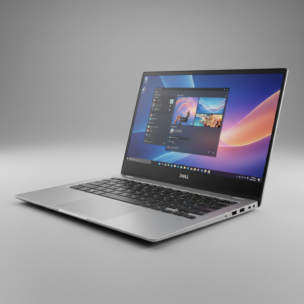 Dell XPS 15 9510 premium laptop open on clean desk, slim bezels