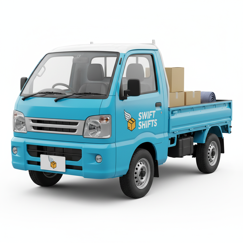 Mini pickup truck van for goods transportation and shifting service