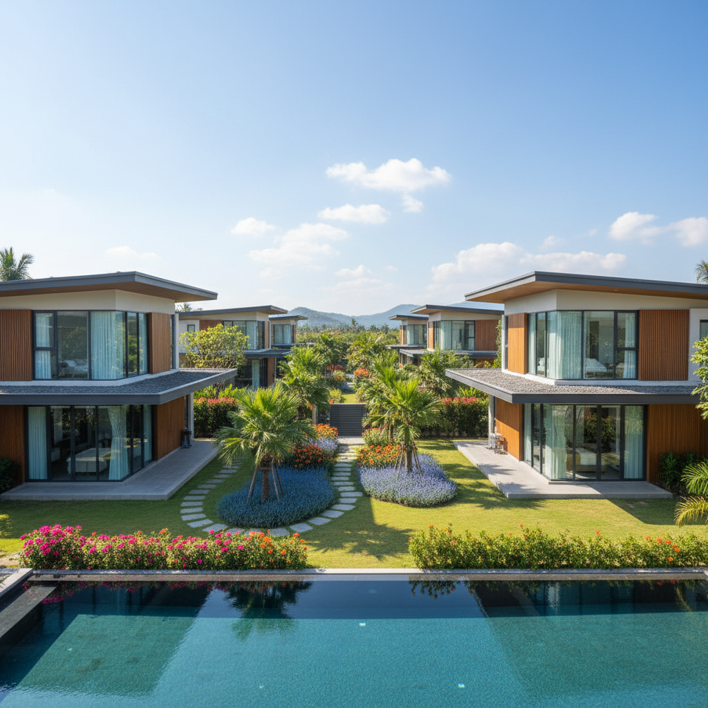 Modern residential bungalows with gardens in Naalya Kampala suburb