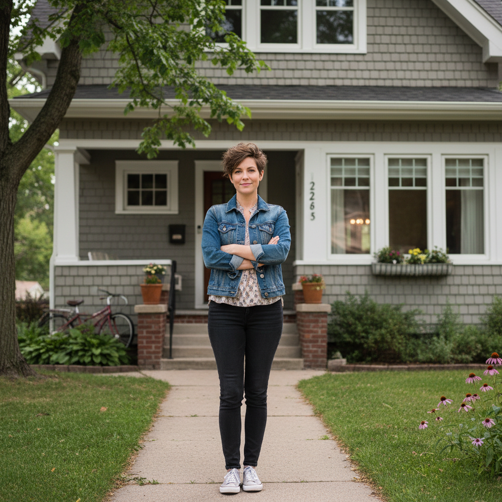 Sandra Kim, homeowner in Minneapolis Minnesota, woman with short hair