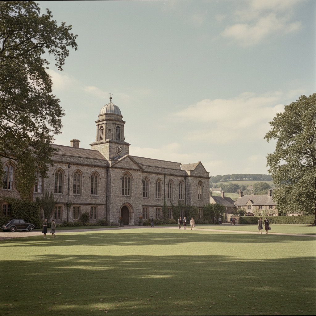 Historical photograph of St. Paul's College in its early years, circa 1962
