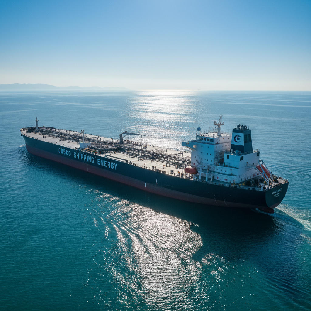 COSCO Shipping Energy VLCC crude tanker at sea, leadership and maritime operations