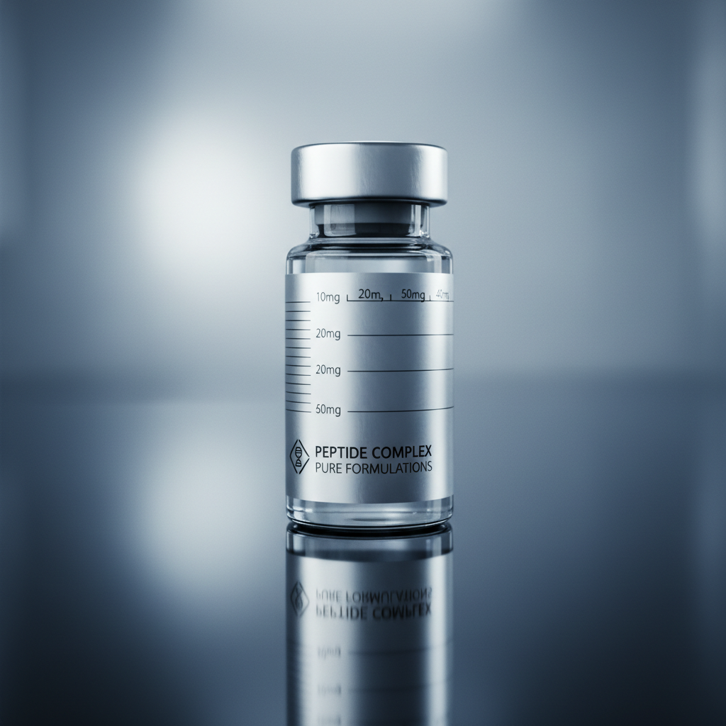 Premium peptide vials arranged in a professional wellness setting