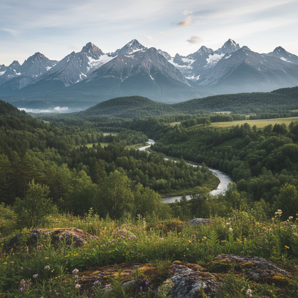 Cinematic wide shot of vast natural landscape used in prestige drama production