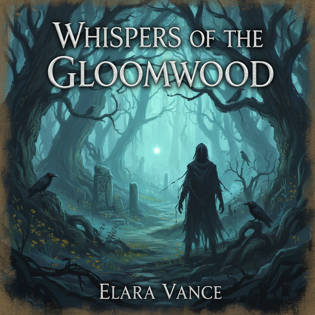 Dramatic portrait-style book cover aesthetic, rich jewel tones, moody cinematic lighting