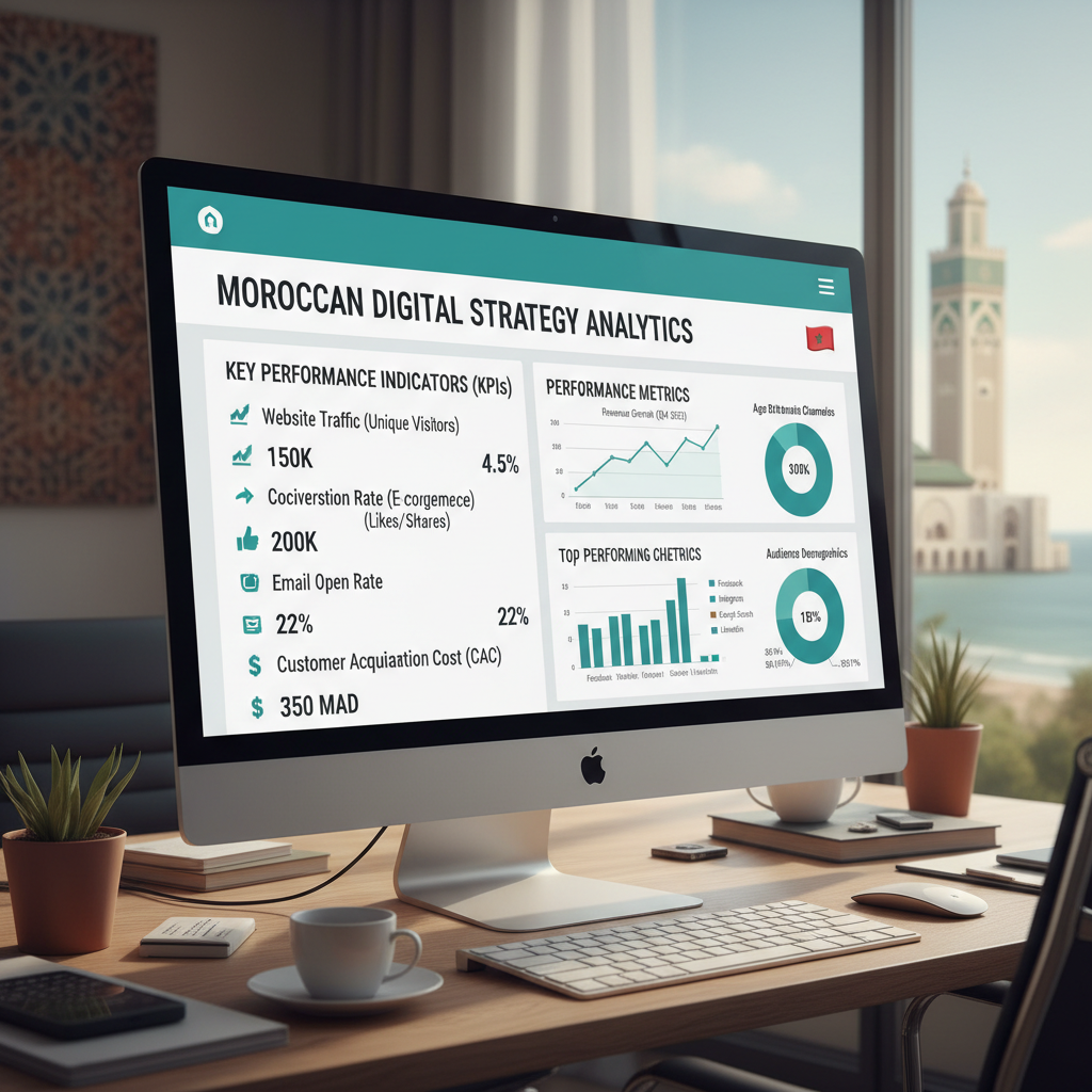 KPIs marketing digital Maroc - métriques performance stratégie digitale entreprises marocaines analytics