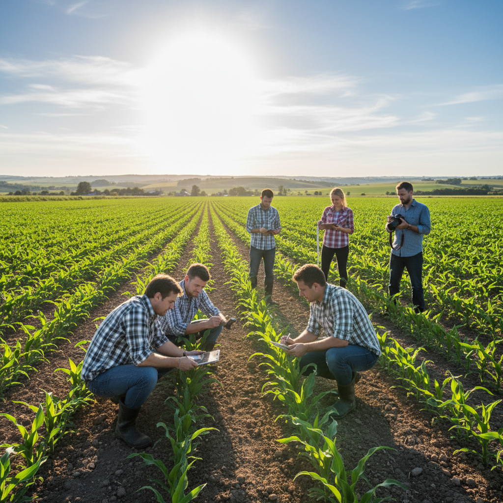 Corporate agriculture representation, modern farming expertise