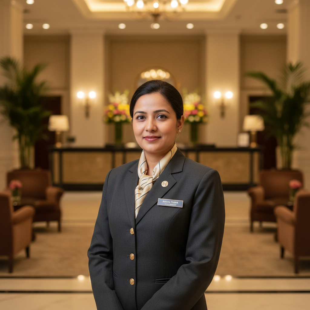 Portrait of Anita Thapa, apartment owner from Baneshwor Kathmandu