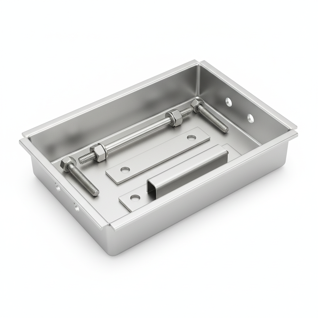 Battery tray bracket and hold-down hardware set, clean and rust-free