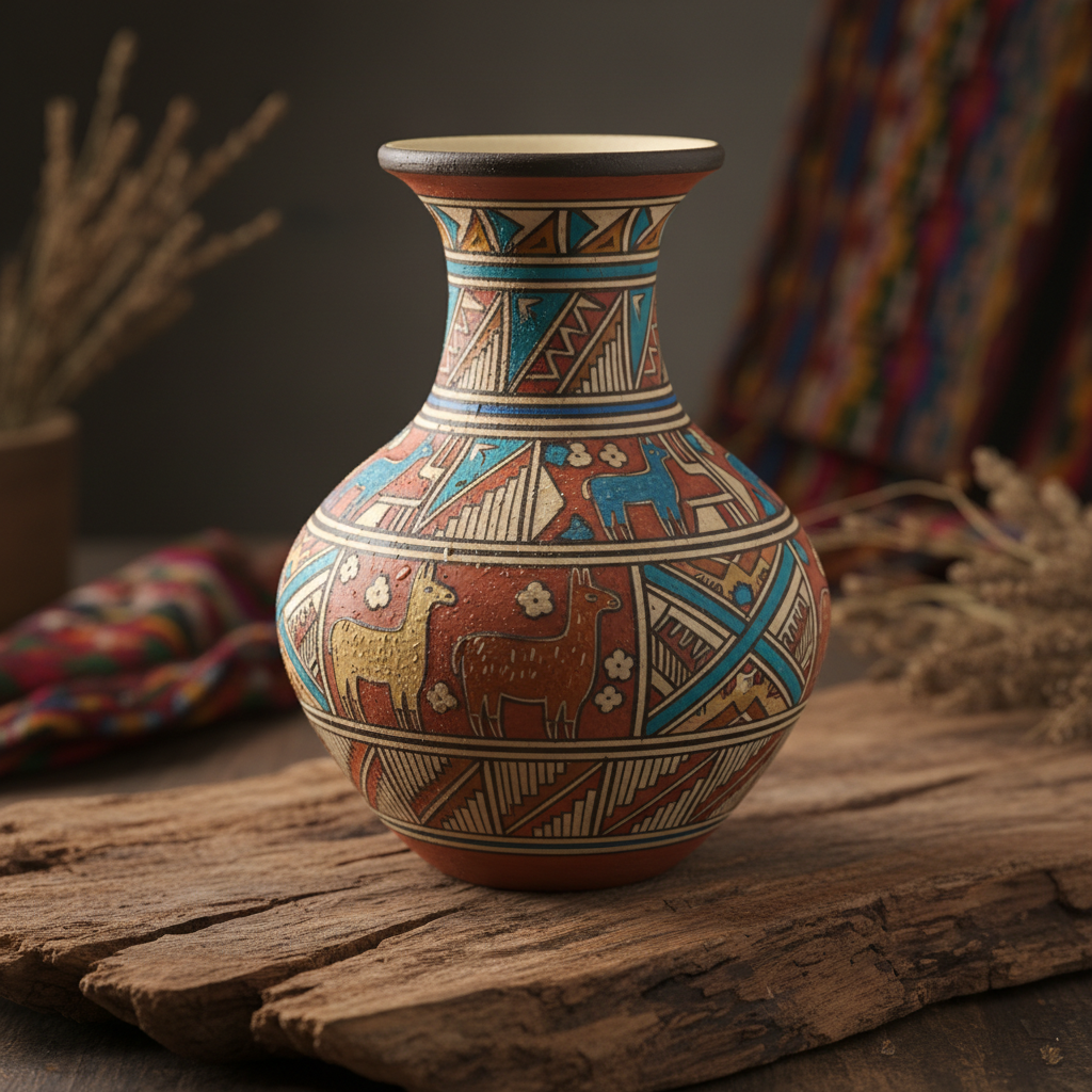 Set of three turquoise ceramic vases with traditional Persian floral patterns and gold accents