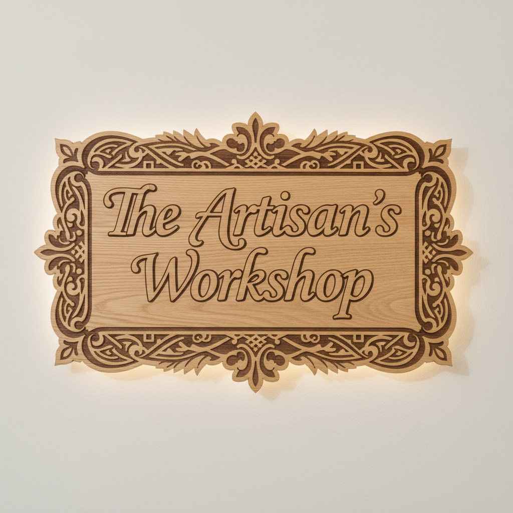 Reclaimed pine wood decorative wall sign with routed lettering and dark walnut stain finish