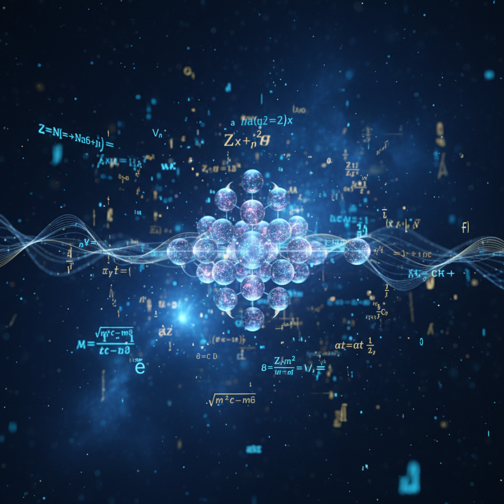 Abstract quantum computing visualization with blue glowing nodes