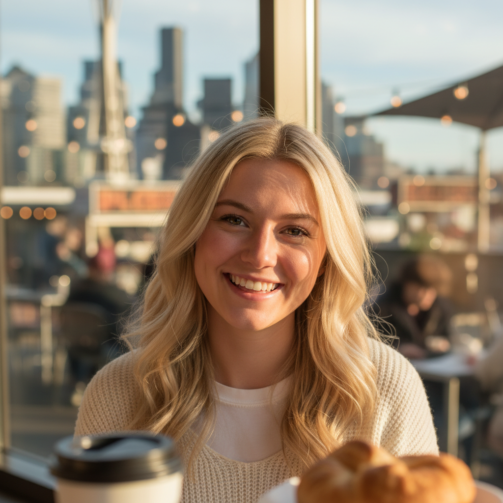 Sarah Okonkwo, food blogger, smiling portrait