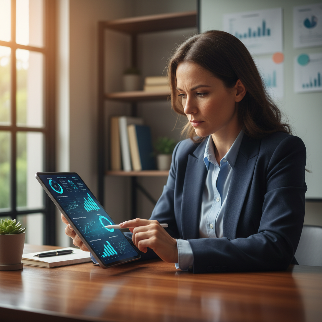 Middle-aged man with short brown hair in white shirt smiling in warehouse setting