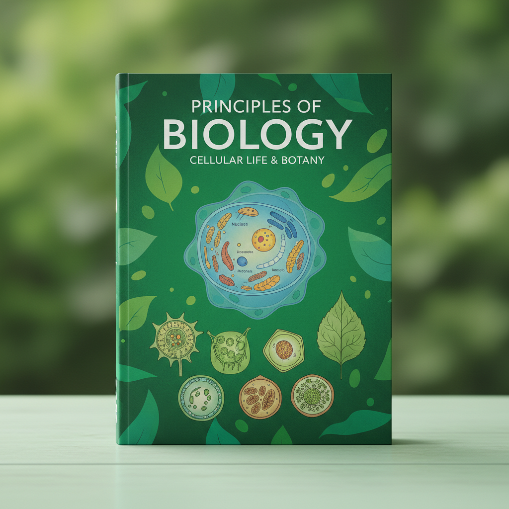 Biology textbook with green leaf design, NCERT standard issue, clean cover