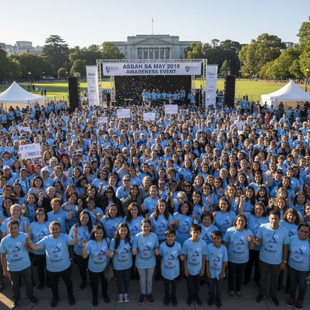 Participants at the Asbah SA May 2018 awareness event — community members and advocates gathered in solidarity