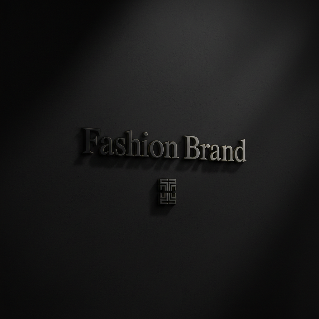 Designer working on brand identity project, dark studio, moody atmospheric lighting, deep shadows