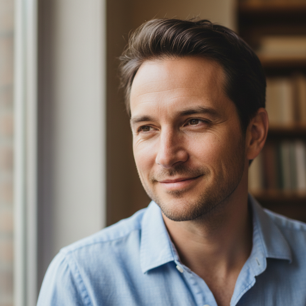 Tom Griffiths, man in his thirties with a relaxed smile, wearing a collared shirt