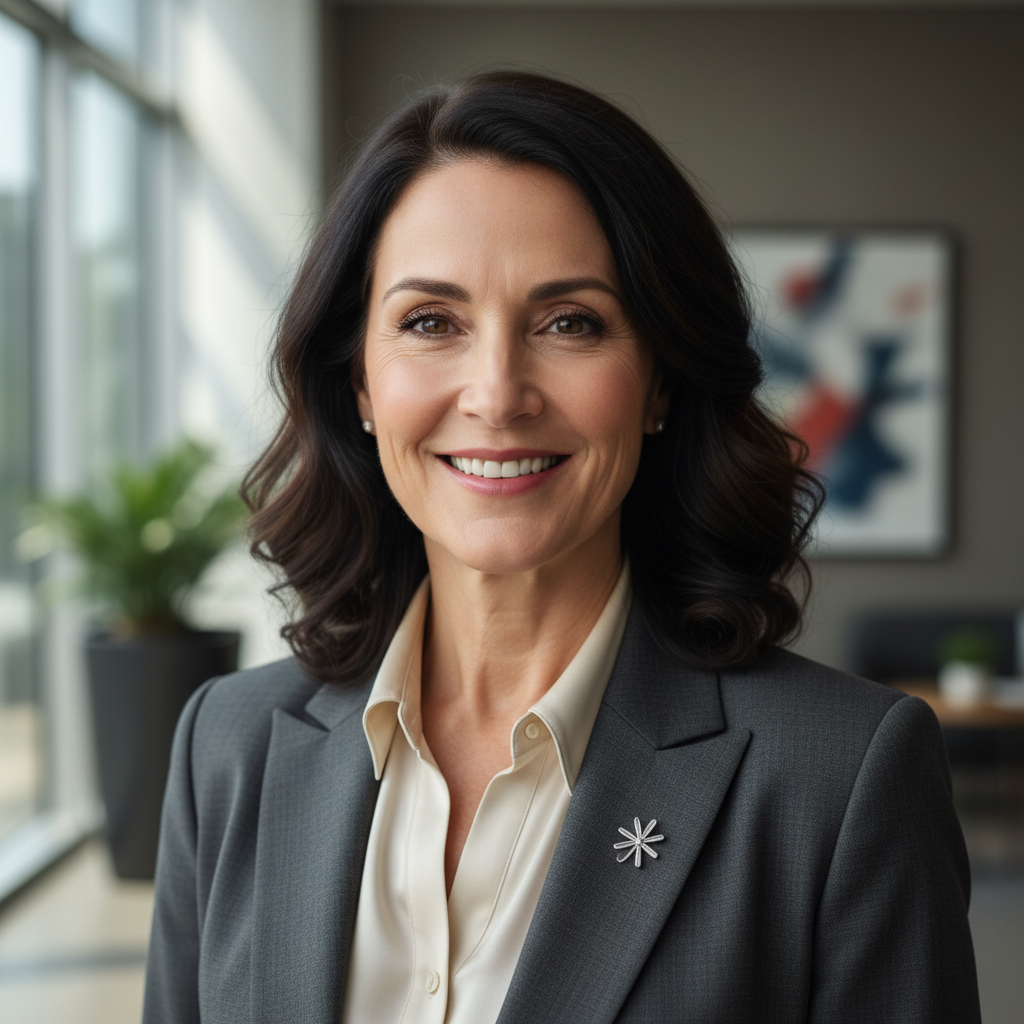 Portrait de femme d'affaires souriante en commerce, lumière naturelle