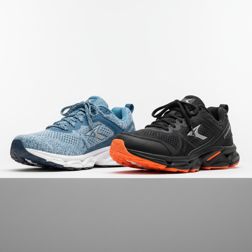 Stride One and Stride Pro shoes side by side — the complete two-shoe rotation for hybrid professionals
