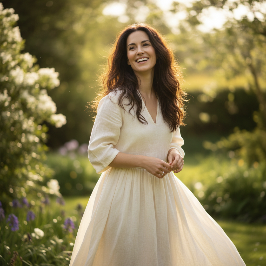 Priya Sharma, mother with dark hair smiling outdoors