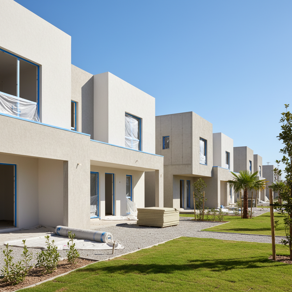 Modern residential apartment complex under construction in Lagos Nigeria