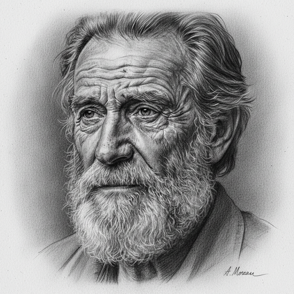 Detailed graphite portrait drawing with rich tonal range using Staedtler Lumograph art pencils